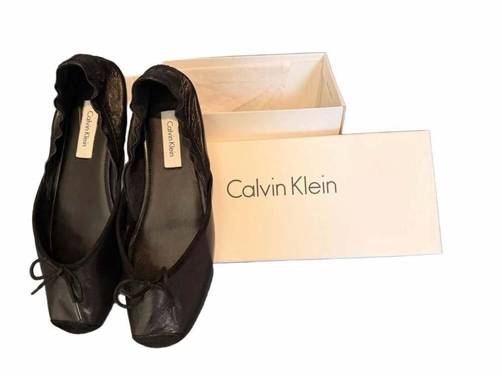 Calvin Klein Ballet Flats Black Leather